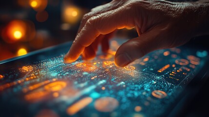Poster - Futuristic Touchscreen Interface Interaction