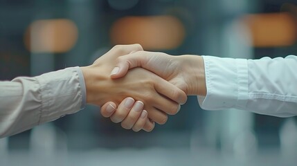 Aufkleber - Meeting shaking hands and business people with deal welcome or onboarding for collaboration Partnership teamwork and shaking hands for agreement consulting or introduction with trust i : Generative AI