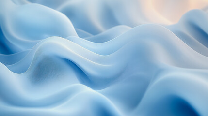 Poster - A blue and white image of a wave with a blue and white background. The image has a dreamy, ethereal quality to it, as if it were a painting or a photograph