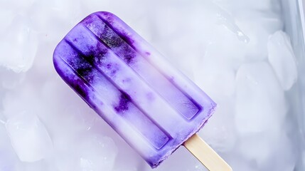 Wall Mural - Purple popsicle on a bed of ice.