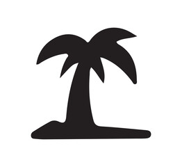 palm tree icon on white background