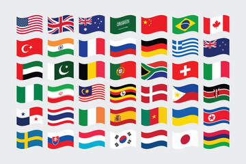 Giant Flag Collection. Set of World Country National Flag. 
