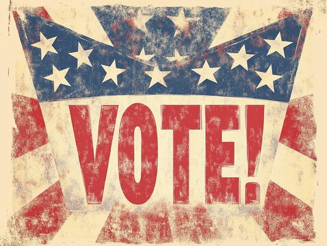 Vintage poster with the text VOTE.
