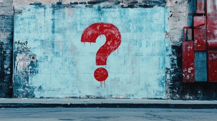 Fototapete - A red question mark 