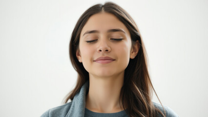 Wall Mural - Portrait of a woman with closed eyes