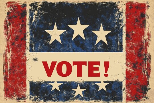 Vintage poster with the text VOTE.