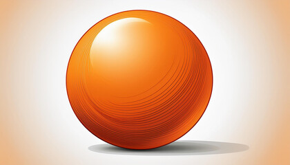 Wall Mural - Vibrant orange ball on a blank white background in a  format.