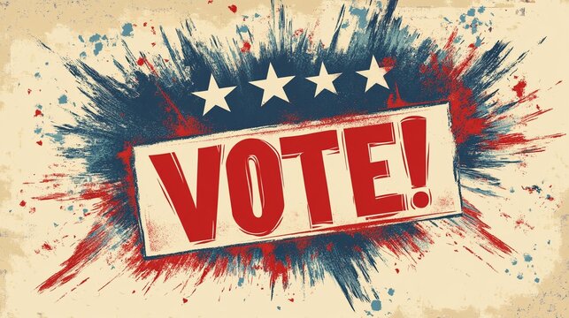 Vintage poster with the text VOTE.