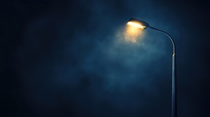 A street light is lit up in the dark, , darkness backdrop or wallpaper