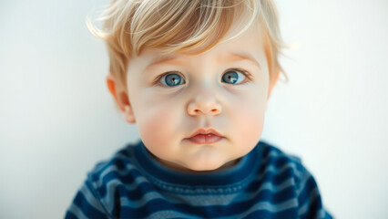 Wall Mural - Portrait of a baby boy with blue eyes