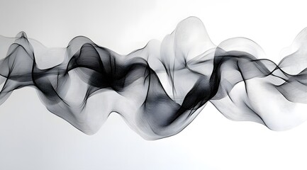 Wall Mural - Abstract Black and White Wave Pattern