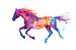 © Livinskiy - Watercolor outline of a running horse standing alone on a light background
