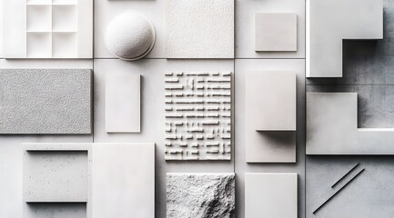 Abstract Geometric Wall Art with Various Textures