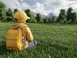 © pisan - Young Child Picking Up Trash in a Beautiful Green Park Promoting Recycling and Environmental Awareness for a Sustainable Future