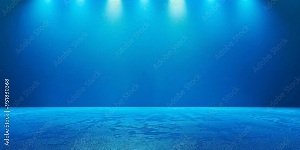 perspective floor backdrop blue room studio with light blue gradient ...