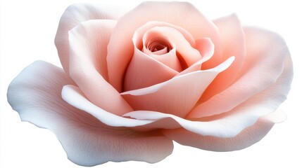 Sticker - A close up of a pink rose with white petals, AI