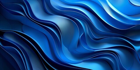 Wall Mural - Blue abstract wavy background