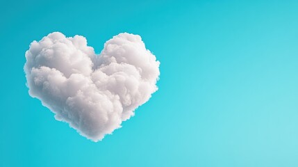 Sticker - A heart shaped cloud in the sky with a blue background, AI