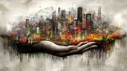 Poster - Generative Cityscape Emerging from Hand