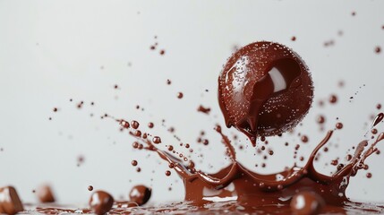 Wall Mural - abstract, brown chocolate ball