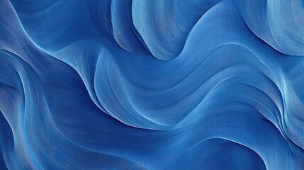 Fototapete - Blue background with subtle, wavy lines in a lighter shade, adding movement