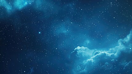 Poster - Blue background with tiny stars scattered, giving a night sky effect