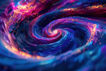 Wall Mural - Abstract swirl of color with blurred lights and a glowing center.