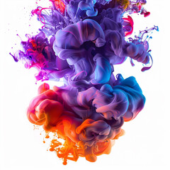 Wall Mural - abstract color ink splash purple orange pink fluid art paint vibrant creative bright smoke motion liquid contrast modern design energy vivid dynamic 