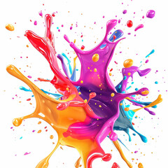 Wall Mural - paint splash colors abstract bright colorful vibrant background rainbow art creative design texture vivid splatter liquid paint splash color splash 