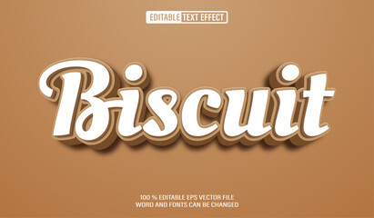 Poster - Editable 3d text style effect - Biscuit text effect Template