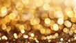 © crazyass - Golden Sparkling Lights, a festive backdrop of shimmering golden lights radiating a soft, warm glow, creating an atmosphere of celebration and elegance.