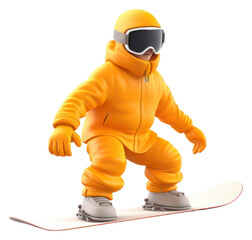 Sticker - PNG Snowboarding cartoon sports white background.