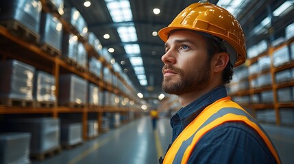 Wall Mural - A team of engineers and architects at a warehousing site, focusing on structural assessments and site planning, captured in realistic detail.