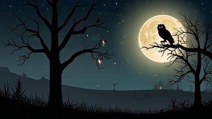 Wall Mural - halloween night background