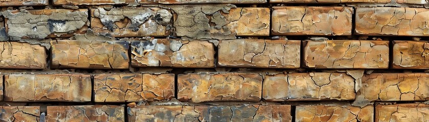 Weathered brick wall texture with natural imperfections.