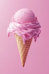 Wall Mural - Pink Ice Cream Cone