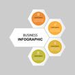 © Fit - 4 process infographic template vector element with icons and hexagon concept