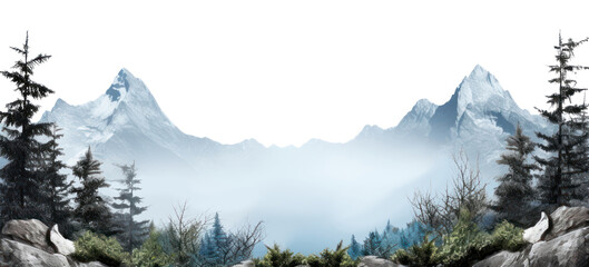 Canvas Print - PNG Landscape mountain wilderness outdoors.