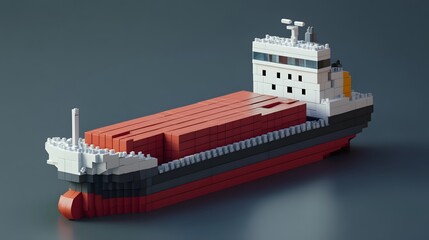 Wall Mural - 18. **A streamlined cargo ship with a cutting-edge design