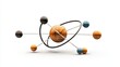 © Chano_1_na - of a colorful atom model with planetary orbs, ideal for scientific and educational themes.