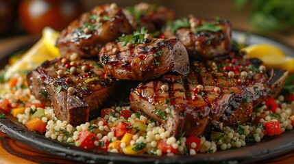 Poster - Grilled Lamb Chops with Couscous Salad