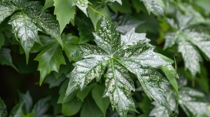 Fatsia japonica Spider s Web Japanese Aralia is a bushy evergreen shrub prized for its lush foliage of broad palmate dark green leaves speckled with white