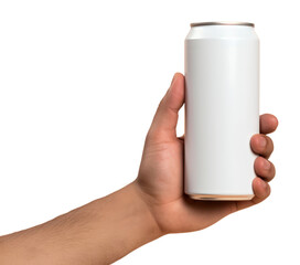 Sticker - PNG  Can mockup holding drink hand.