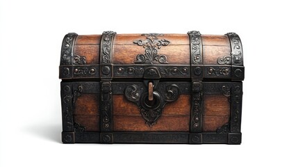 A transparent background shows an old wooden chest with a closed-lit treasure storage.