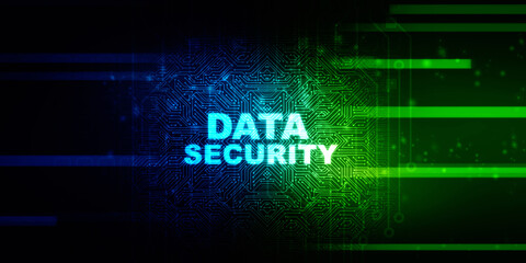 Wall Mural - 2d illustration data security concept
