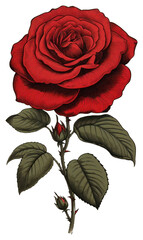 Sticker - PNG An isolated rose flower art plant.