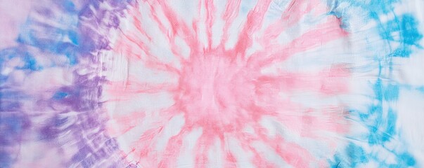 Wall Mural - Pastel Tie-Dye Swirl: A mesmerizing, abstract background featuring a vibrant tie-dye pattern in soft pastel hues of pink, blue, purple, and orange. pastel tie dye texture background.