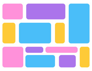 Wall Mural - set of square box colorful empty bubbles flat illustration vector