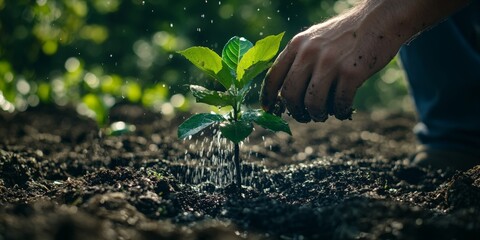 Creative Illustration: People Planting Trees for a Greener Future. Sustainable Development and Environmental Protection Concept. Arbor Day, Labor, and Agriculture Theme. Perfect for ESG, Green Energy,