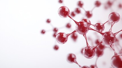 Poster - 3D abstract illustration of molecules or atoms against a white background representing concepts in digital technology science chemistry and medicine